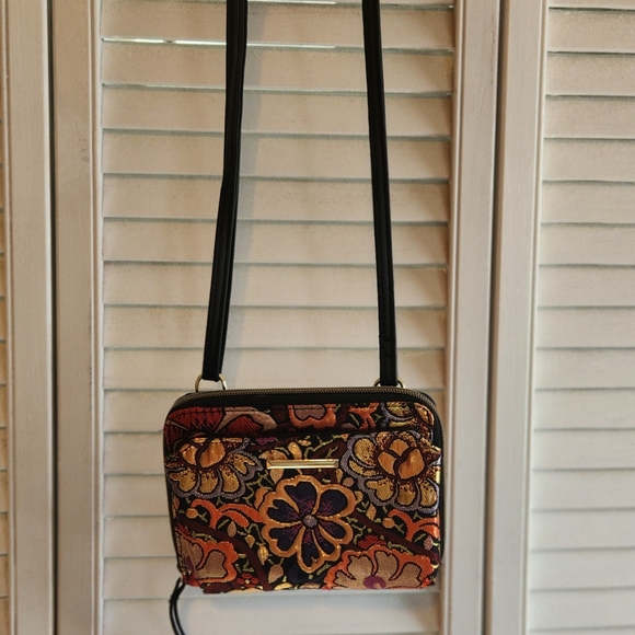 Handbags - Floral Embroidered Crossbody Bag